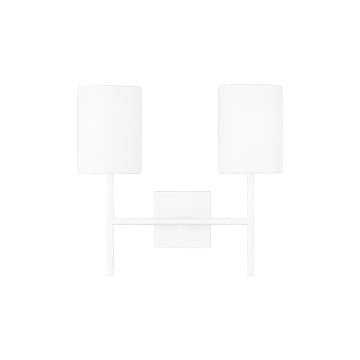 Visual Comfort Studio BW1012MWT Two Light Wall Sconce, Matte White