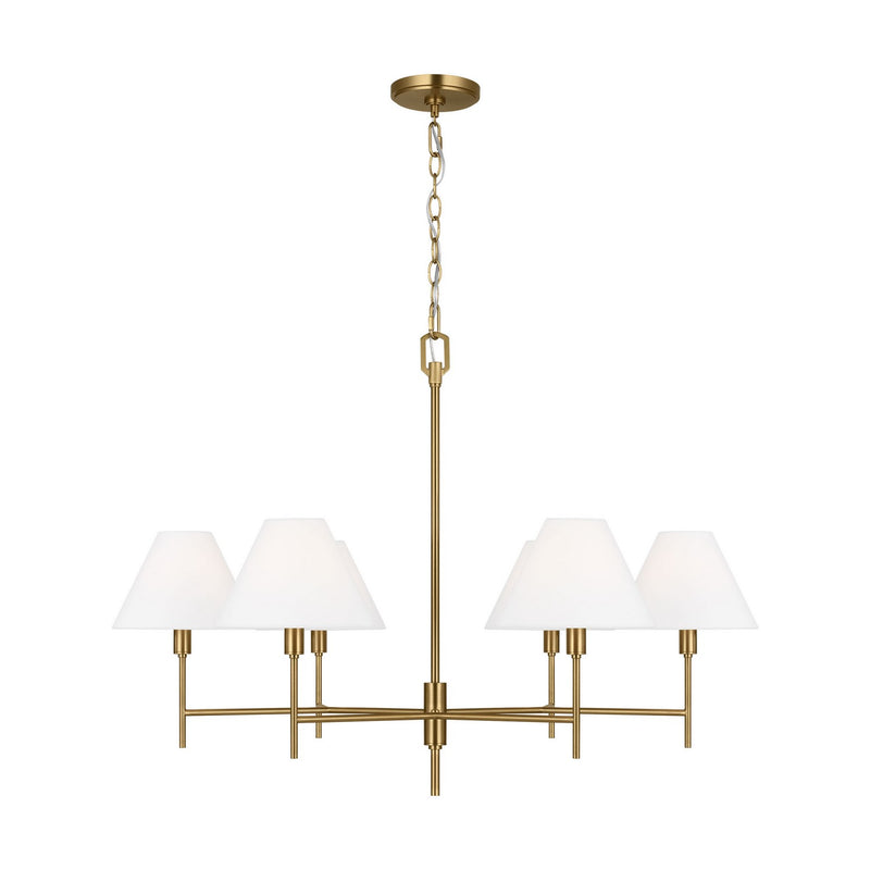 Visual Comfort Studio CC1776BBS Six Light Chandelier, Burnished Brass