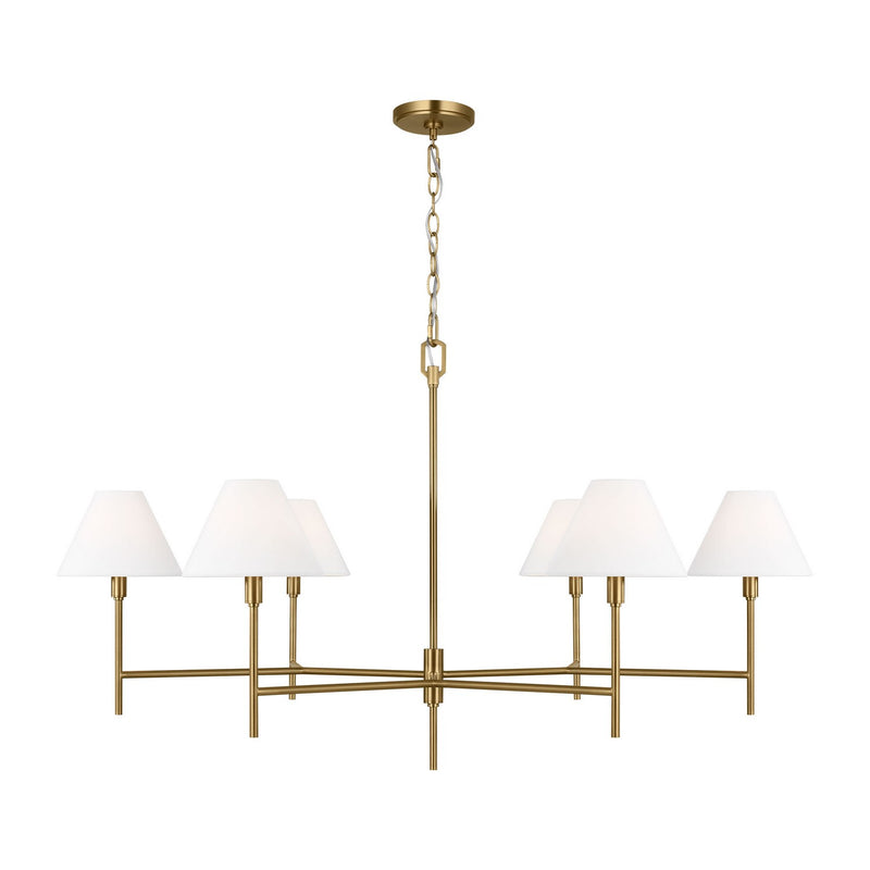Visual Comfort Studio CC1786BBS Six Light Chandelier, Burnished Brass
