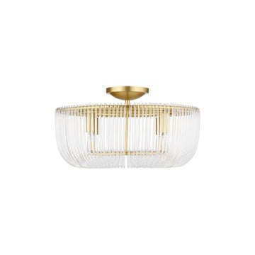 Visual Comfort Studio CF1144BBS Four Light Flush Mount, Burnished Brass