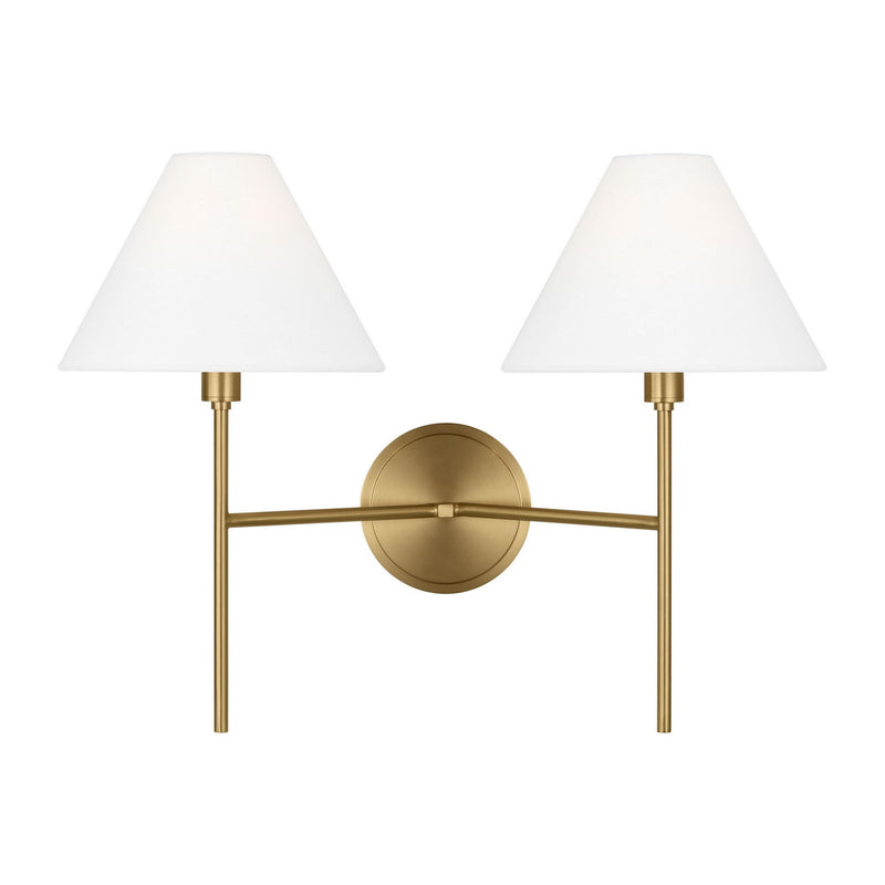 Visual Comfort Studio CW1382BBS Two Light Wall Sconce, Burnished Brass