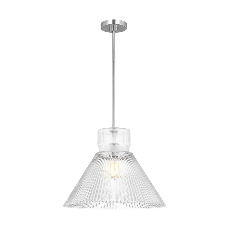 Visual Comfort Studio DJP1201BS One Light Pendant, Brushed Nickel