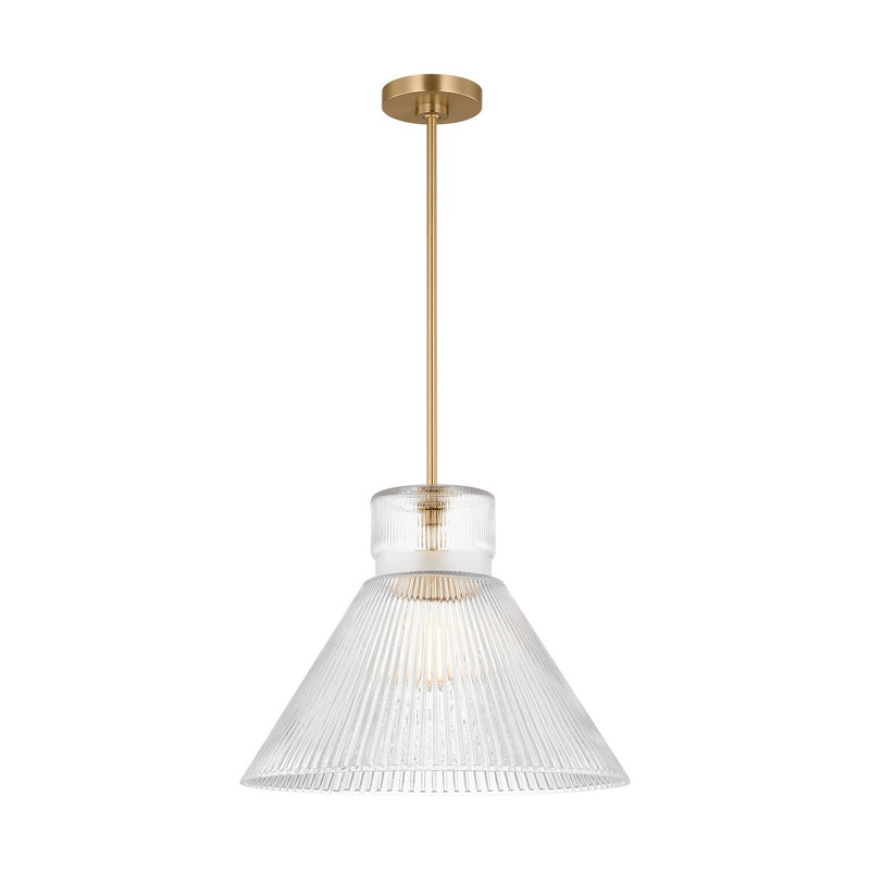 Visual Comfort Studio DJP1201SB One Light Pendant, Satin Brass