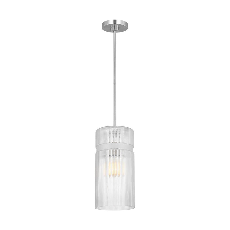 Visual Comfort Studio DJP1211BS One Light Pendant, Brushed Nickel