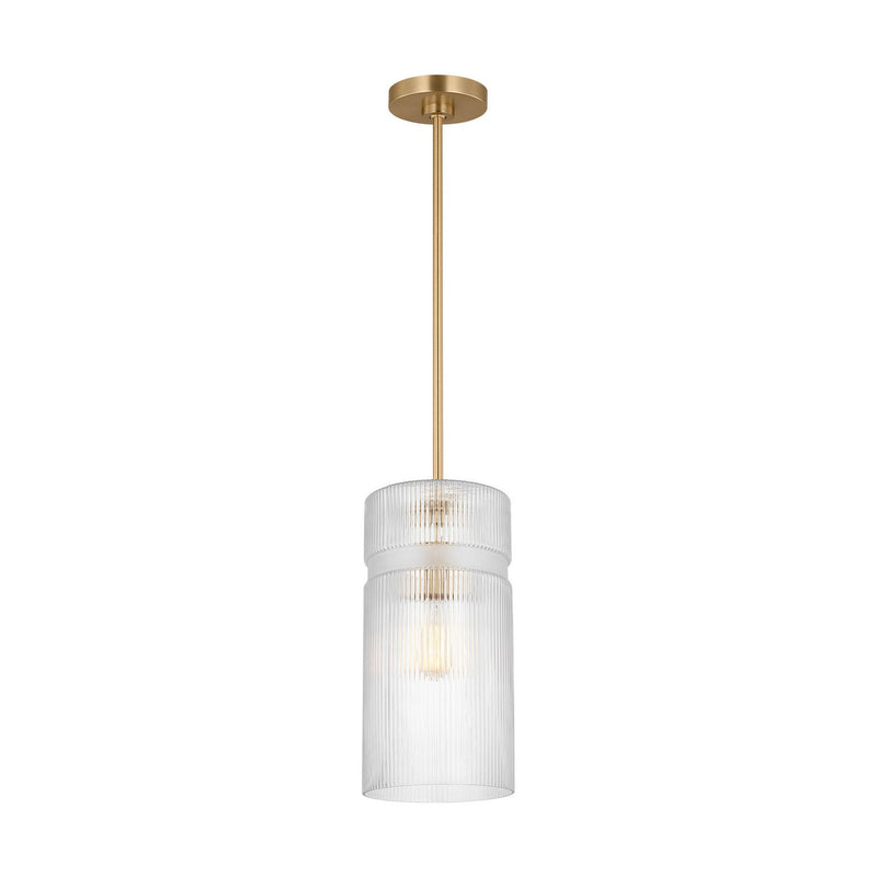 Visual Comfort Studio DJP1211SB One Light Pendant, Satin Brass