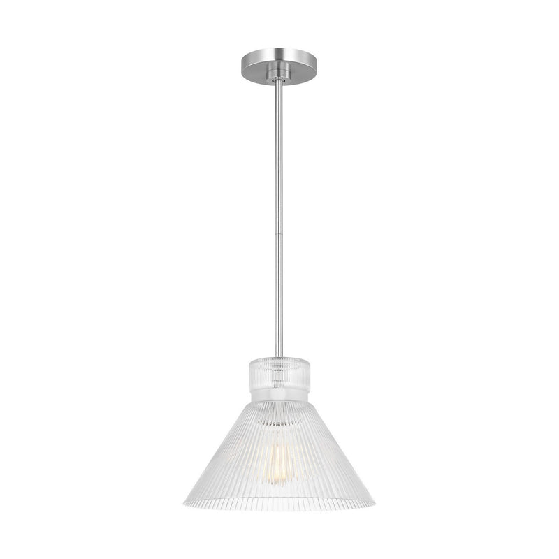 Visual Comfort Studio DJP1221BS One Light Pendant, Brushed Nickel
