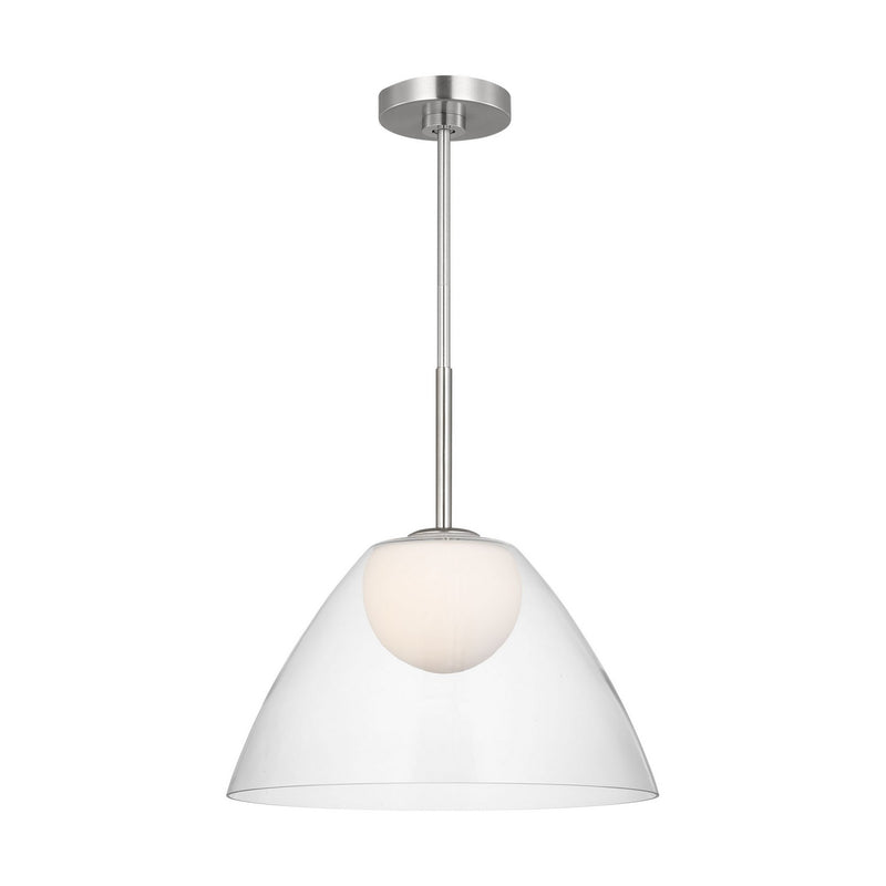 Visual Comfort Studio DJP1251BS One Light Pendant, Brushed Nickel