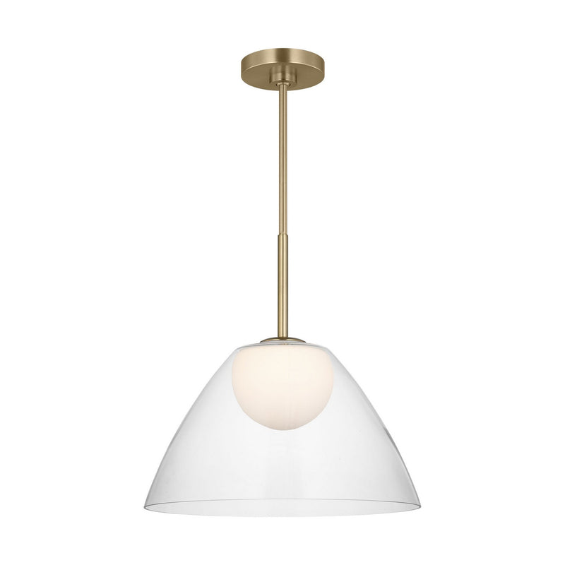 Visual Comfort Studio DJP1251SB One Light Pendant, Satin Brass