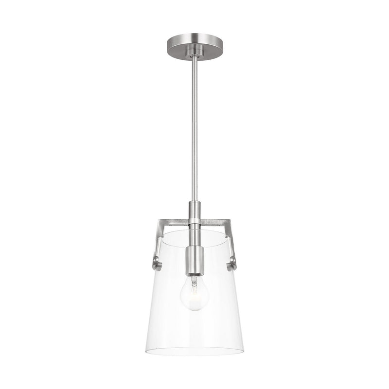 Visual Comfort Studio DJP1261BS One Light Pendant, Brushed Nickel