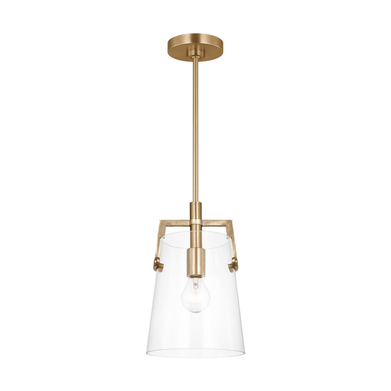 Visual Comfort Studio DJP1261SB One Light Pendant, Satin Brass
