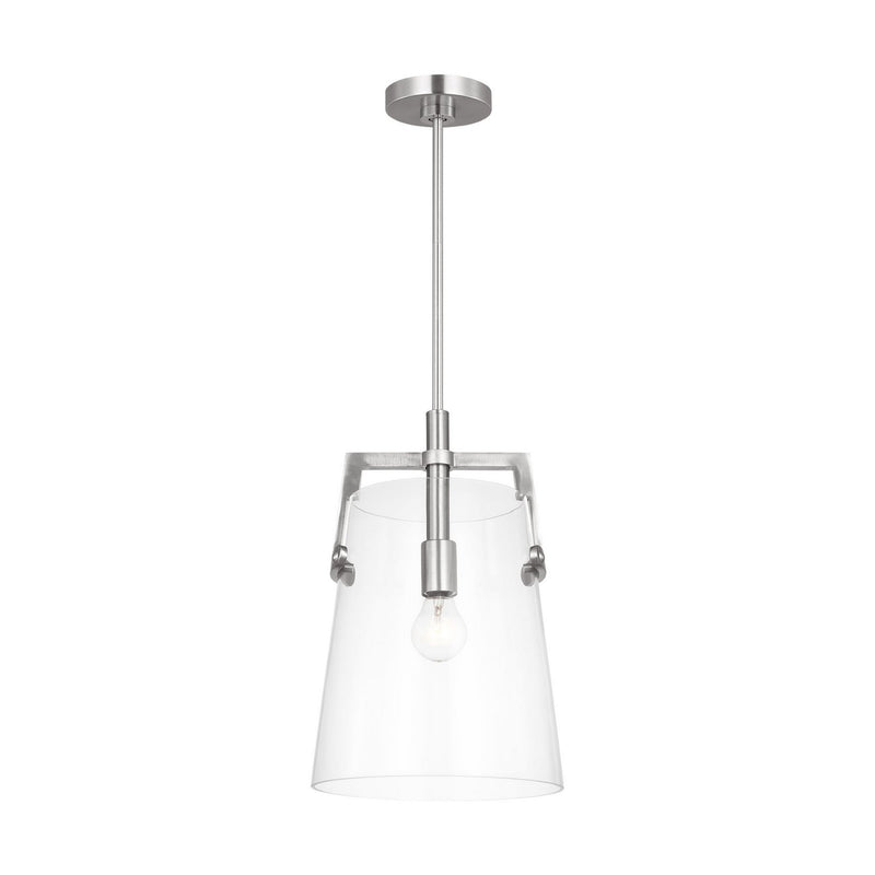Visual Comfort Studio DJP1271BS One Light Pendant, Brushed Nickel