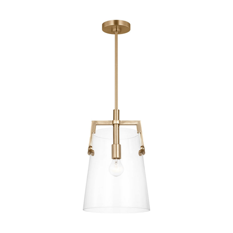 Visual Comfort Studio DJP1271SB One Light Pendant, Satin Brass
