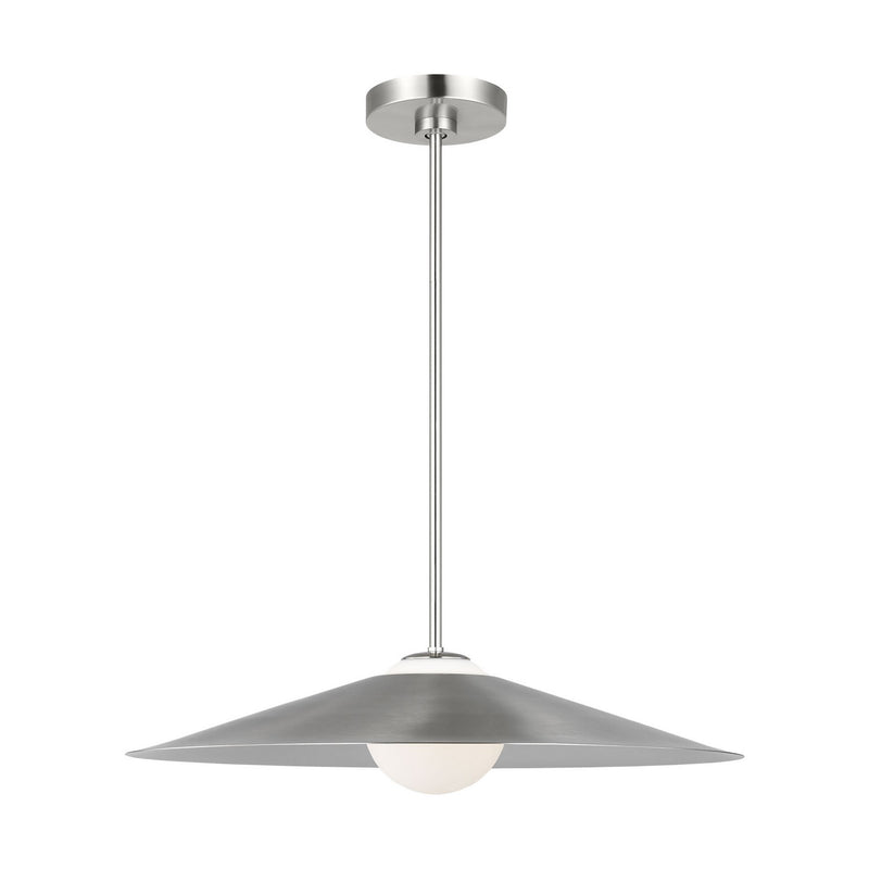 Visual Comfort Studio DJP1281BS One Light Pendant, Brushed Nickel