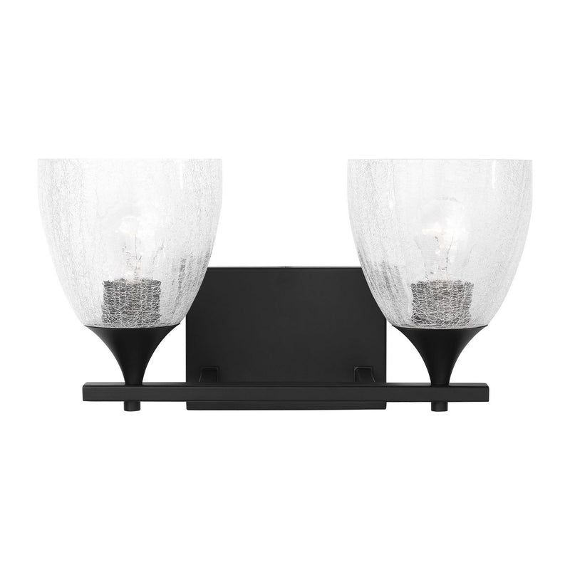 Visual Comfort Studio DJV1022MBKCKG Two Light Vanity, Midnight Black