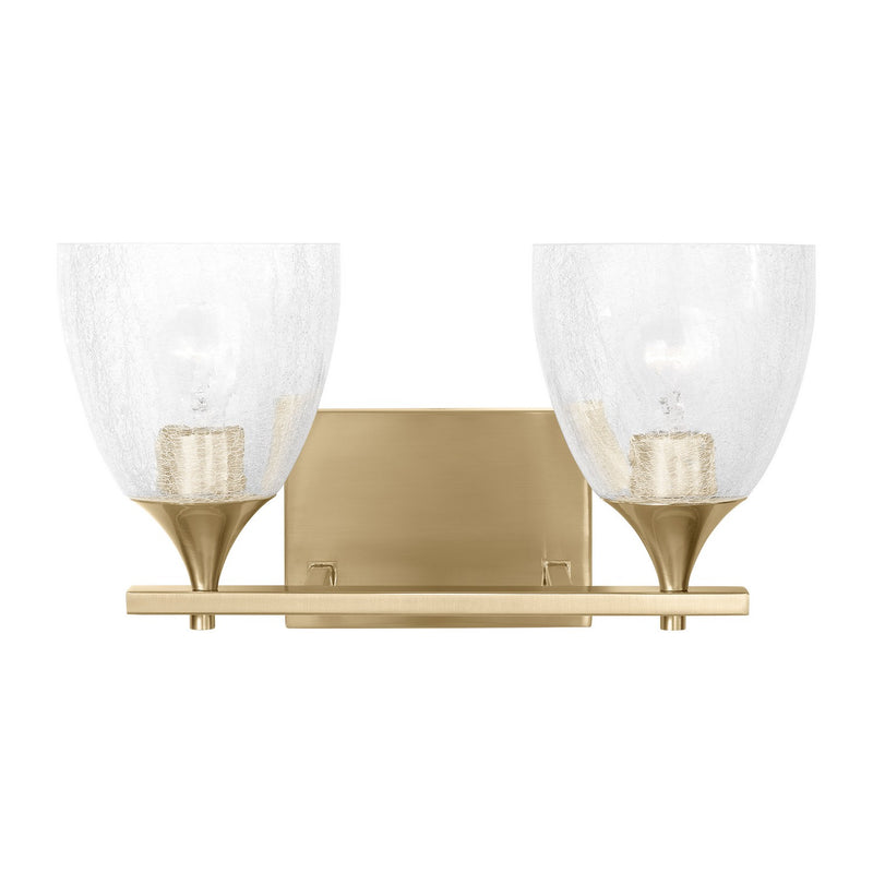 Visual Comfort Studio DJV1022SBCKG Two Light Vanity, Satin Brass