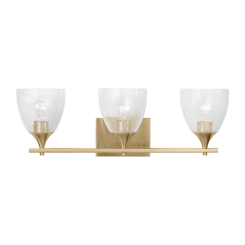 Visual Comfort Studio DJV1023SBCKG Three Light Vanity, Satin Brass