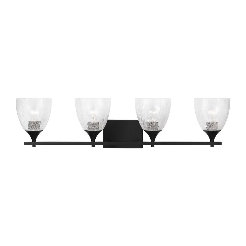 Visual Comfort Studio DJV1024MBKCKG Four Light Vanity, Midnight Black