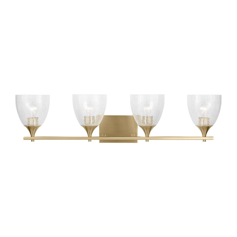 Visual Comfort Studio DJV1024SBCKG Four Light Vanity, Satin Brass