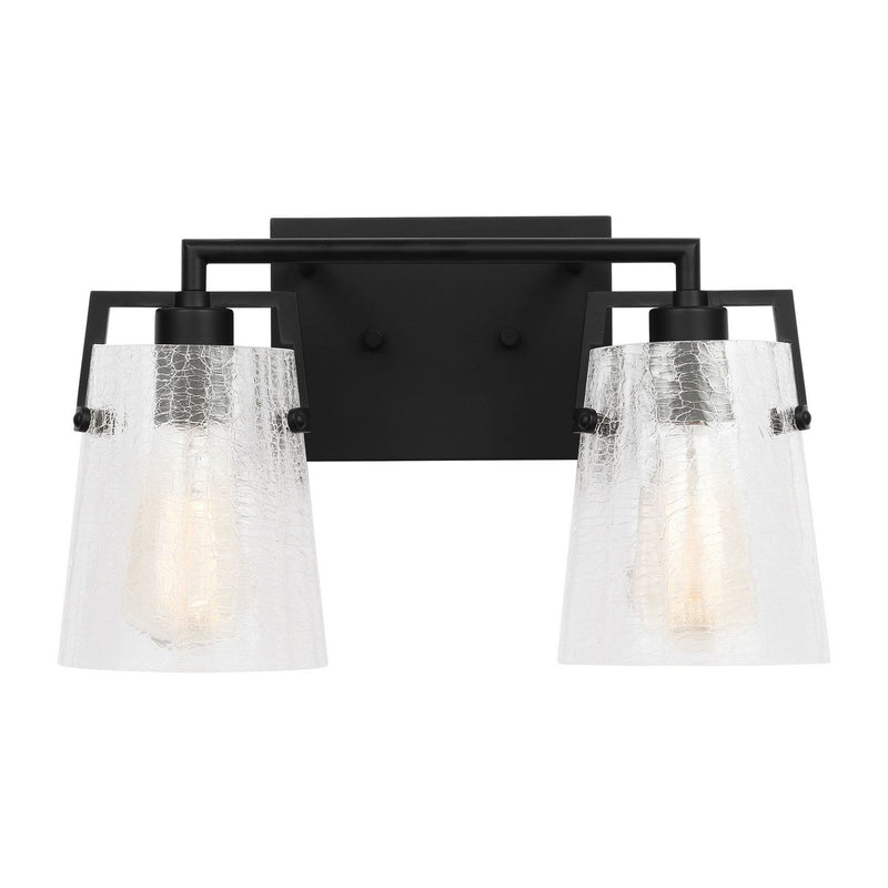 Visual Comfort Studio DJV1032MBKCKG Two Light Vanity, Midnight Black