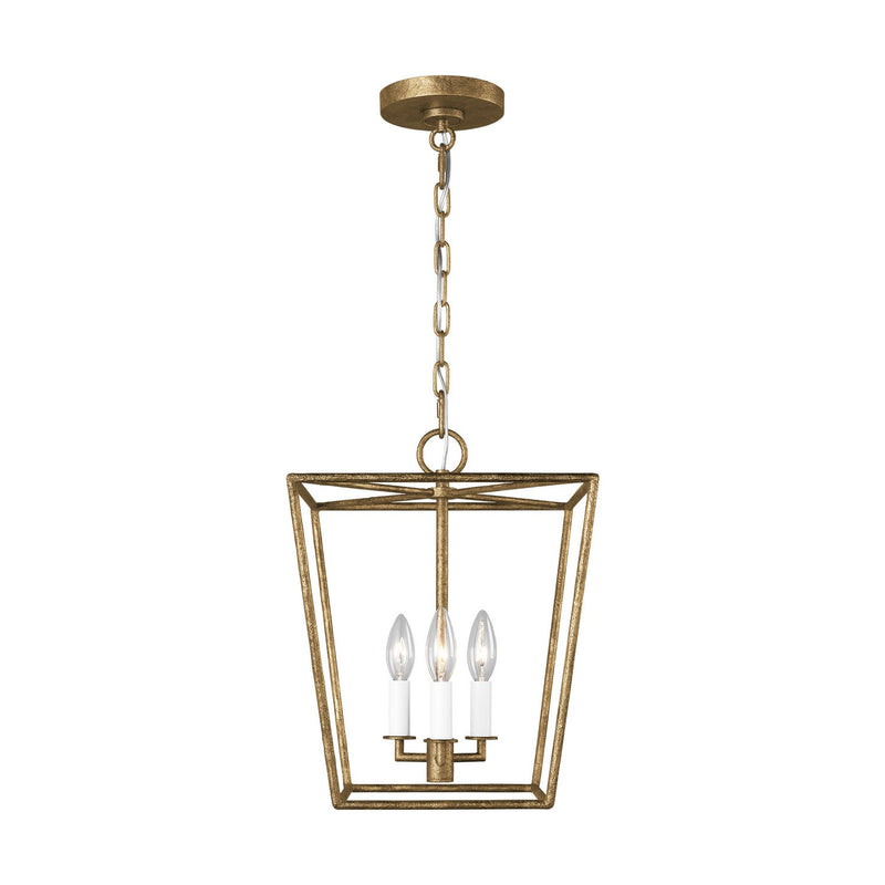 Visual Comfort Studio EC1353CDG Three Light Lantern, Casted Gild