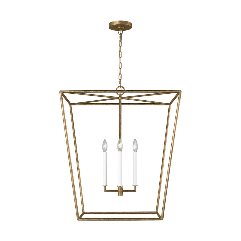 Visual Comfort Studio EC1364CDG Four Light Lantern, Casted Gild