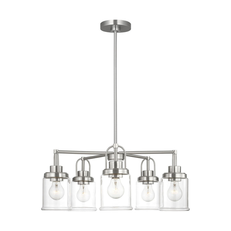 Visual Comfort Studio GLC1175BS Five Light Chandelier, Brushed Nickel