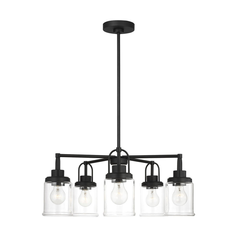 Visual Comfort Studio GLC1175MBK Five Light Chandelier, Midnight Black