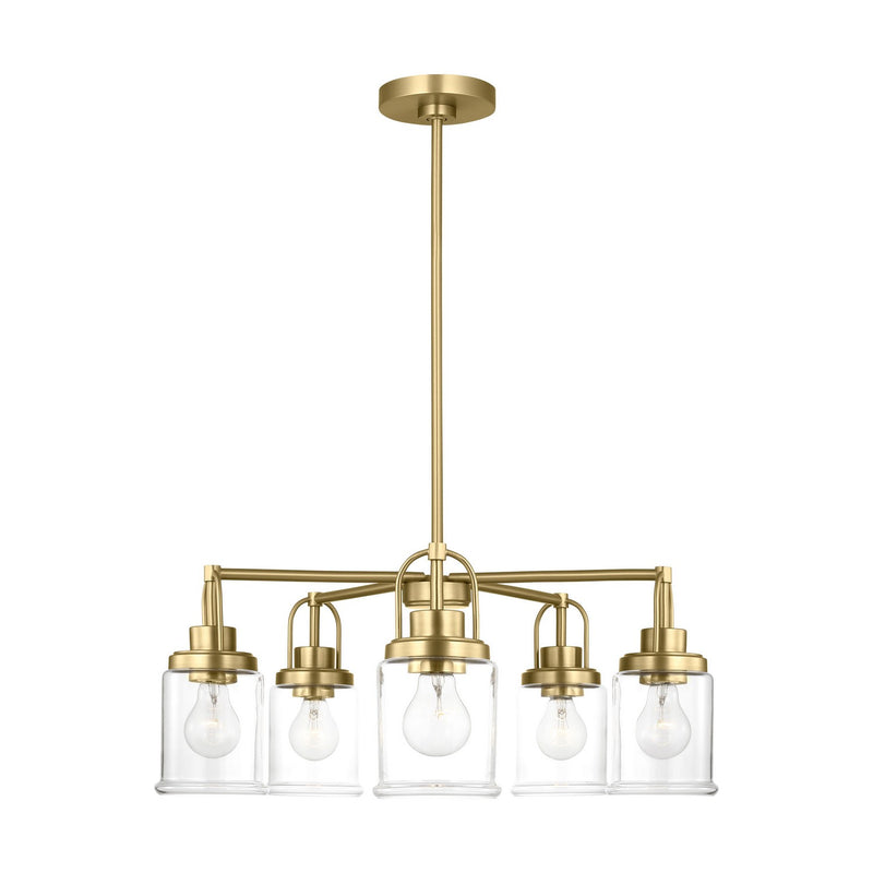 Visual Comfort Studio GLC1175SB Five Light Chandelier, Satin Brass