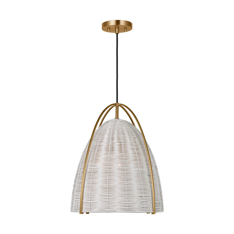 Visual Comfort Studio GLP1071SB-CLW One Light Pendant, Chalk Wicker