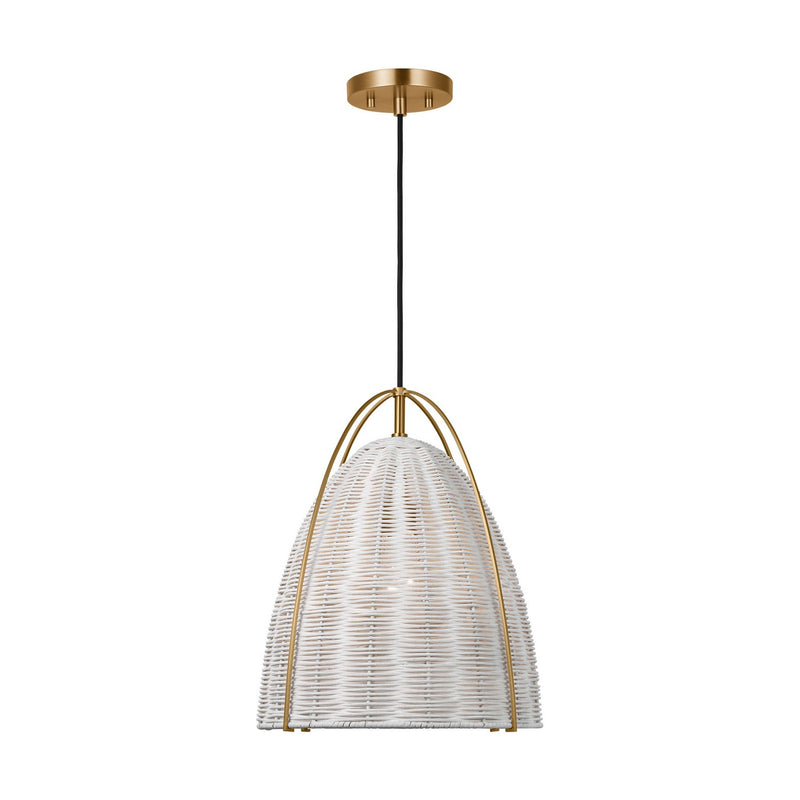Visual Comfort Studio GLP1081SB-CLW One Light Pendant, Chalk Wicker