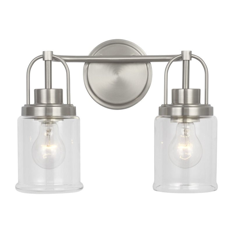 Visual Comfort Studio GLV1072BS Two Light Vanity, Brushed Nickel