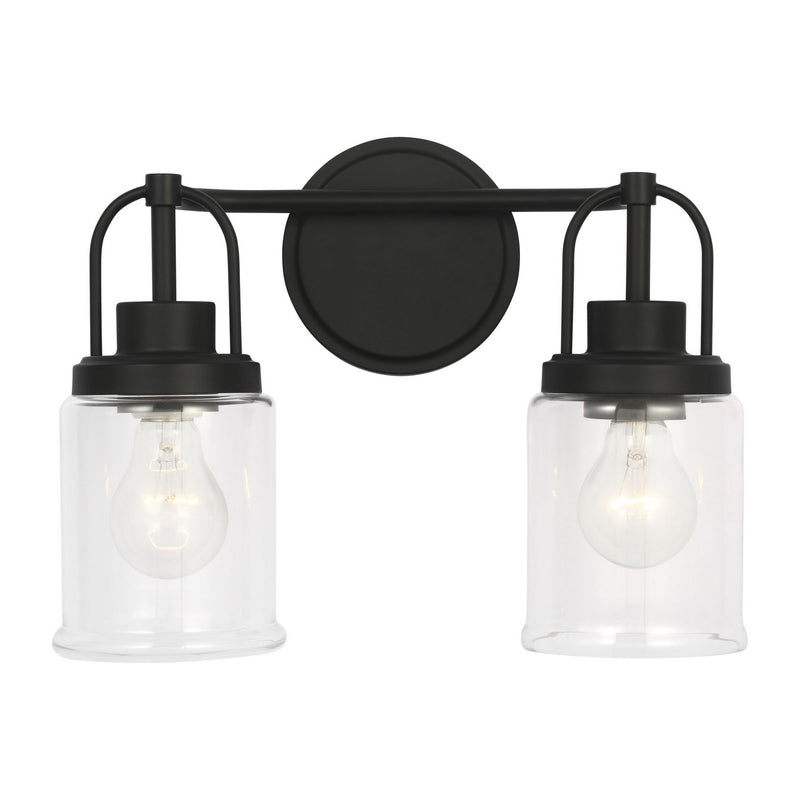 Visual Comfort Studio GLV1072MBK Two Light Vanity, Midnight Black