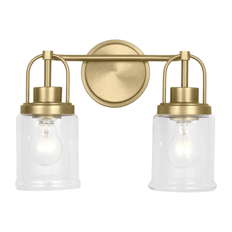 Visual Comfort Studio GLV1072SB Two Light Vanity, Satin Brass