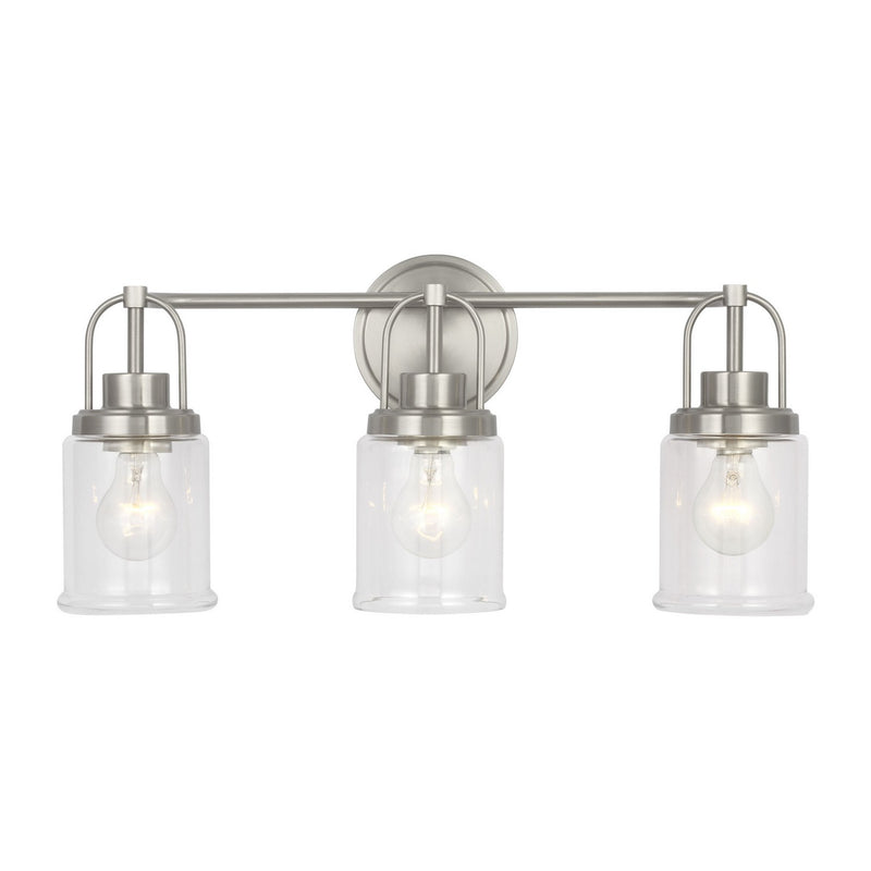 Visual Comfort Studio GLV1073BS Three Light Vanity, Brushed Nickel