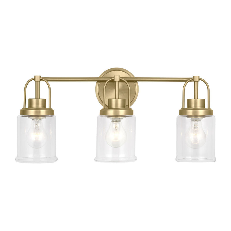 Visual Comfort Studio GLV1073SB Three Light Vanity, Satin Brass