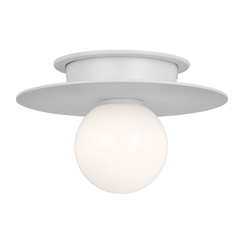 Visual Comfort Studio KF1001MWT One Light Flush Mount, Matte White
