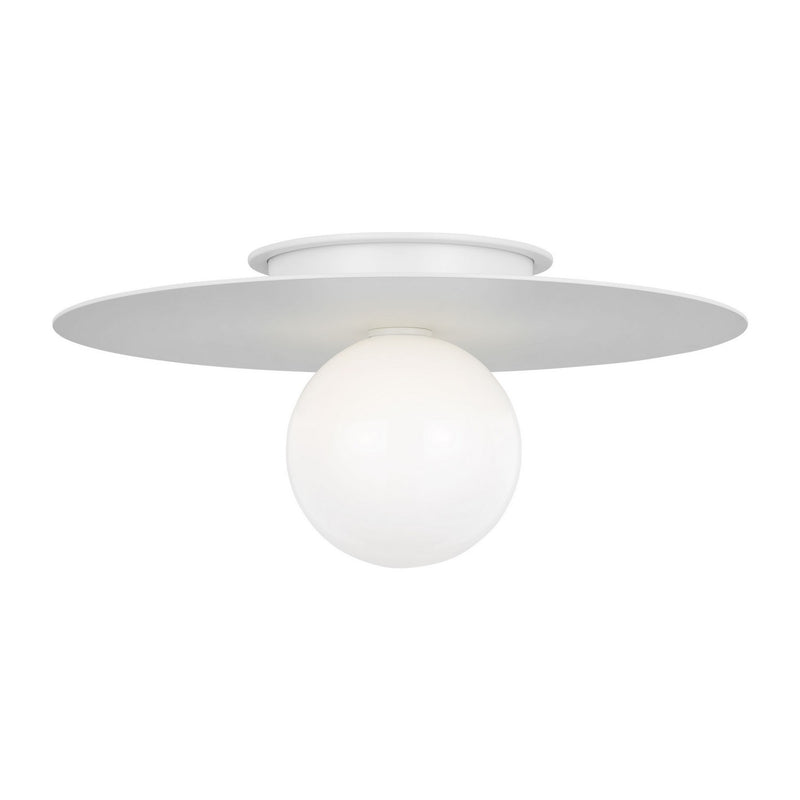 Visual Comfort Studio KF1021MWT One Light Flush Mount, Matte White