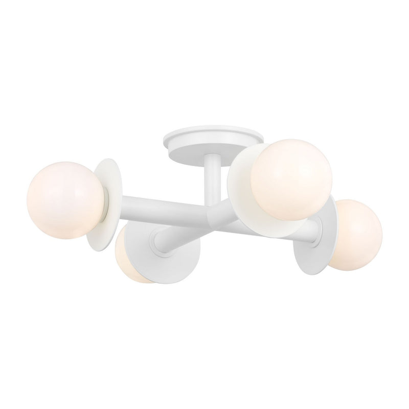Visual Comfort Studio KF1034MWT Four Light Semi-Flush Mount, Matte White