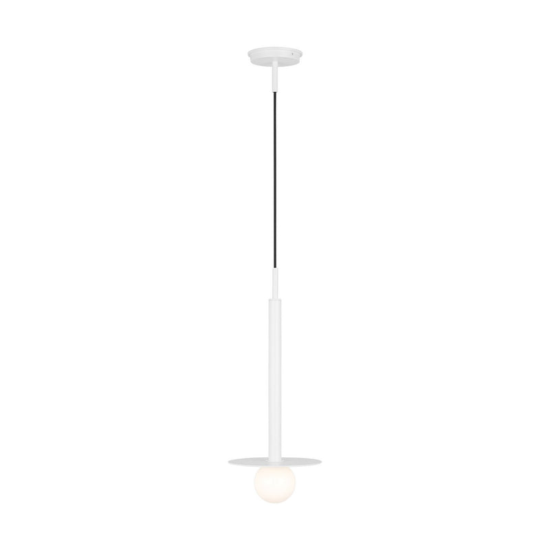 Visual Comfort Studio KP1001MWT One Light Pendant, Matte White