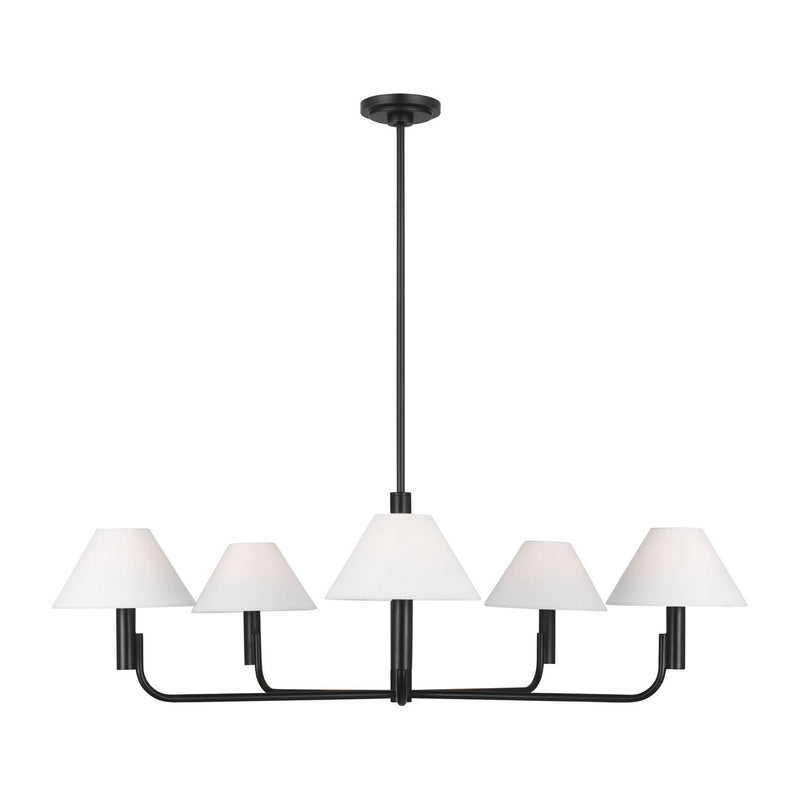 Visual Comfort Studio SLC1005AI Five Light Chandelier, Aged Iron