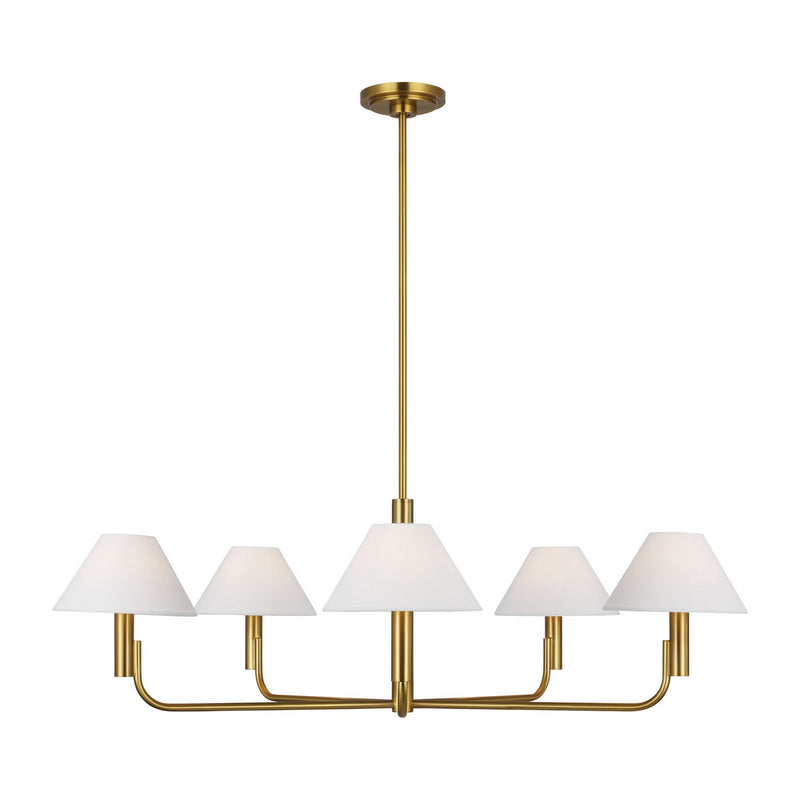 Visual Comfort Studio SLC1005BBS Five Light Chandelier, Burnished Brass