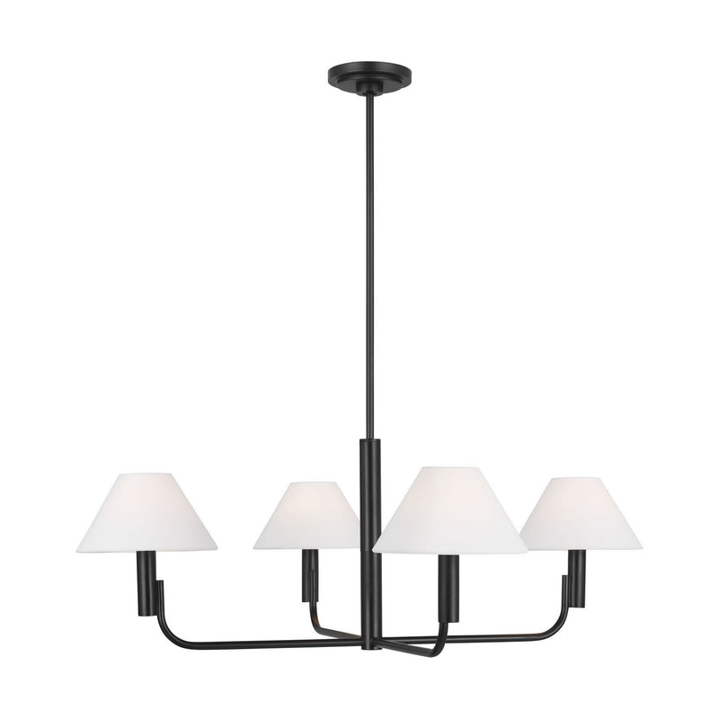 Visual Comfort Studio SLC1014AI Four Light Chandelier, Aged Iron