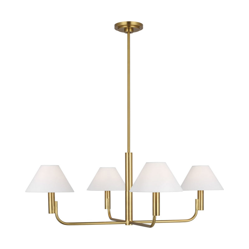 Visual Comfort Studio SLC1014BBS Four Light Chandelier, Burnished Brass