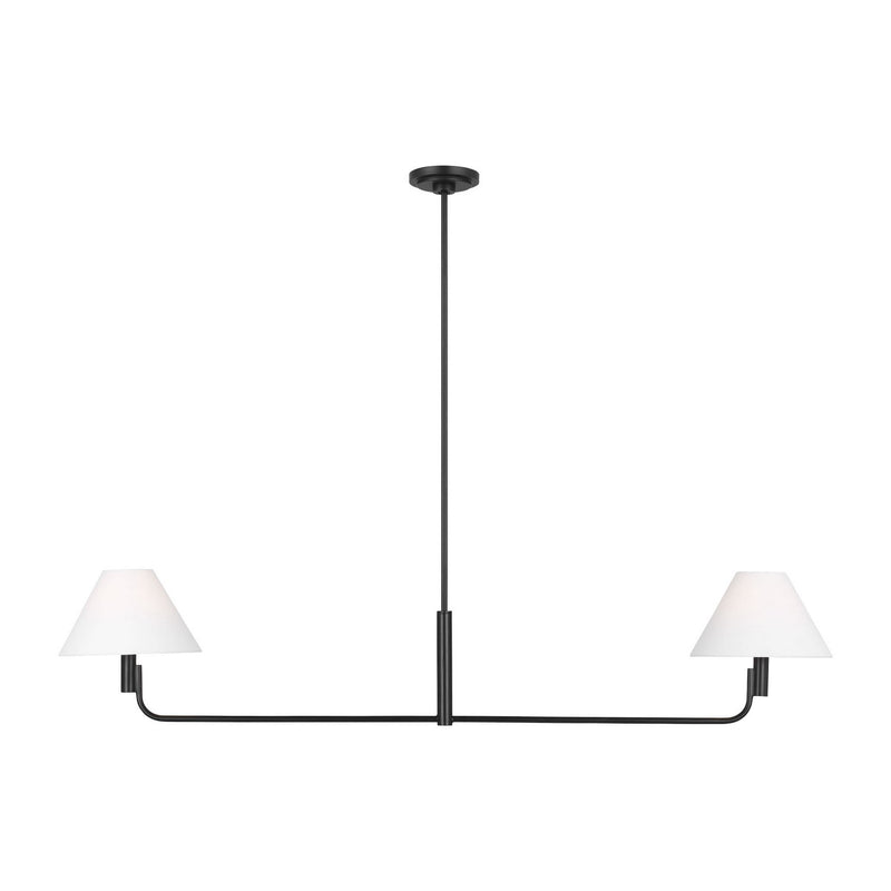 Visual Comfort Studio SLC1022AI Two Light Linear Chandelier, Aged Iron