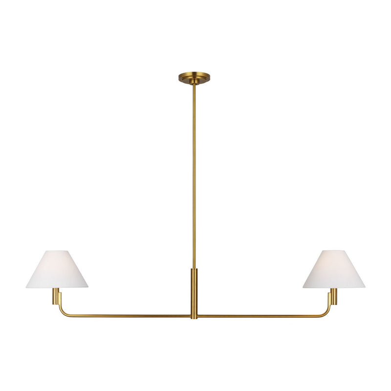 Visual Comfort Studio SLC1022BBS Two Light Linear Chandelier, Burnished Brass