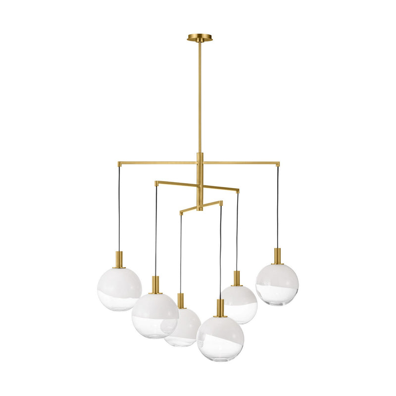 Visual Comfort Studio SLC1036BBS Six Light Chandelier, Burnished Brass