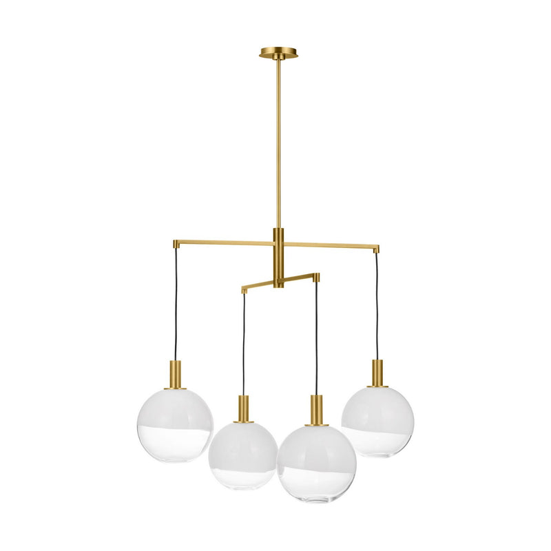 Visual Comfort Studio SLC1044BBS Four Light Chandelier, Burnished Brass