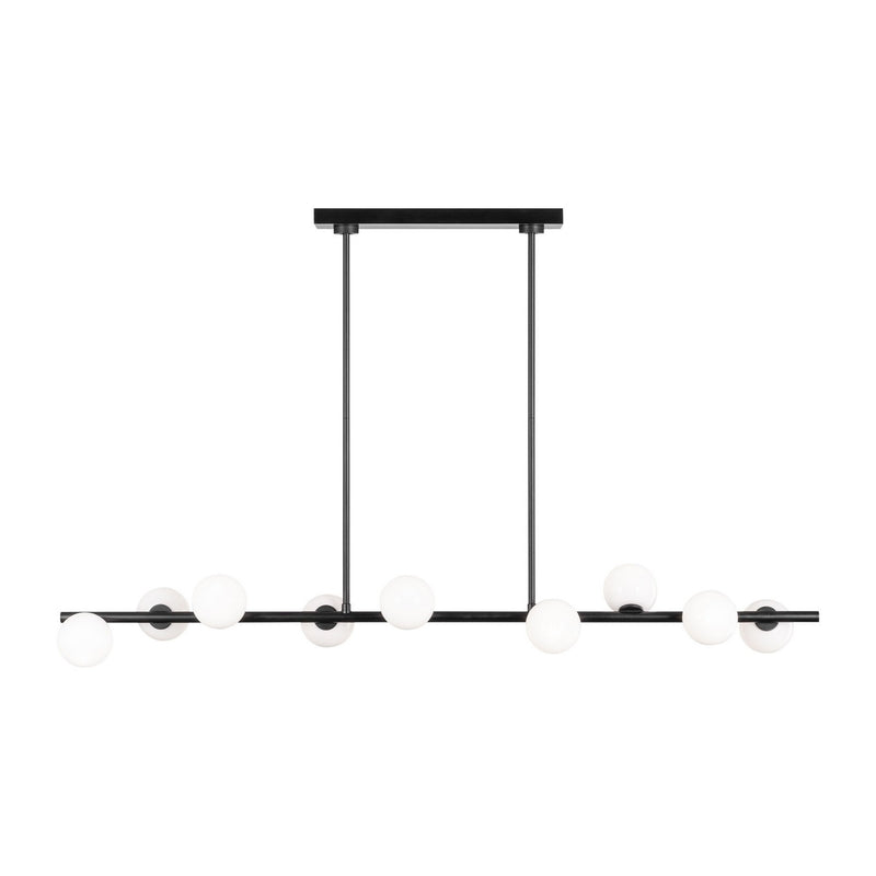 Visual Comfort Studio SLC1059AI Nine Light Linear Chandelier, Aged Iron