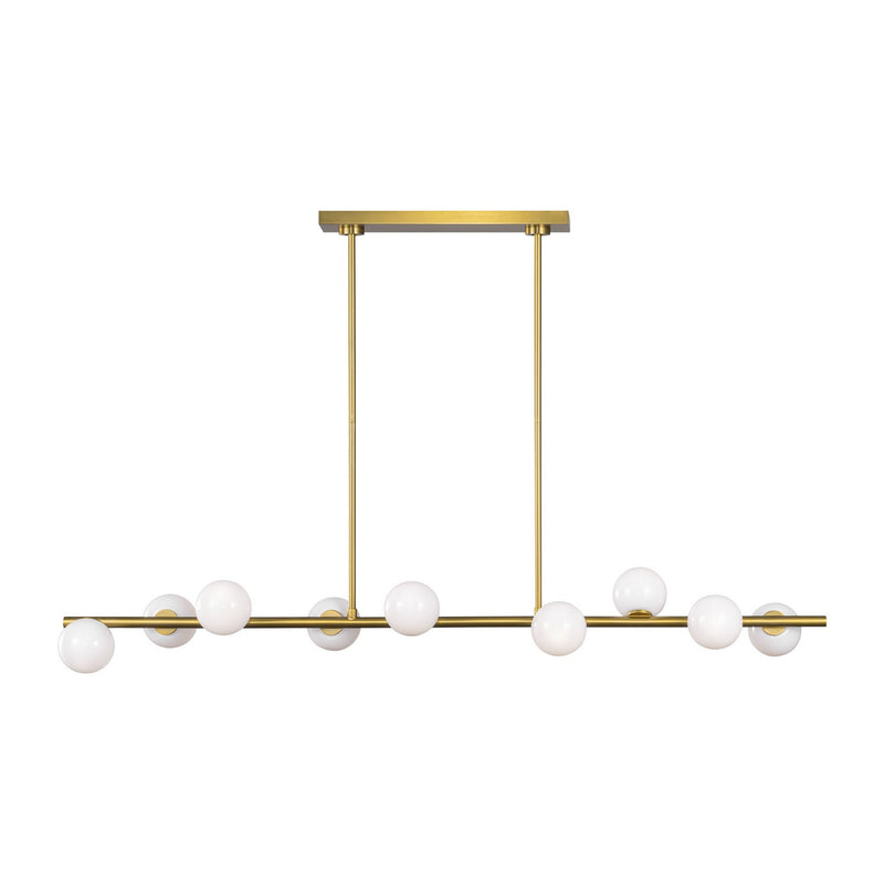 Visual Comfort Studio SLC1059BBS Nine Light Linear Chandelier, Burnished Brass