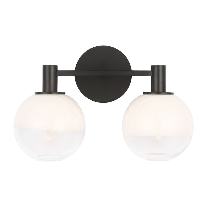 Visual Comfort Studio SLV1002AI Two Light Vanity, Aged Iron